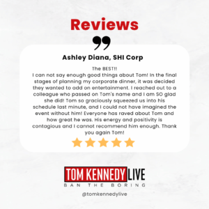 Tom Kennedy's review of Ashley Blanco, a talented corporate mentalist for corporate events.