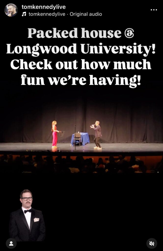 Audience laughing and amazed at a college event mentalist show